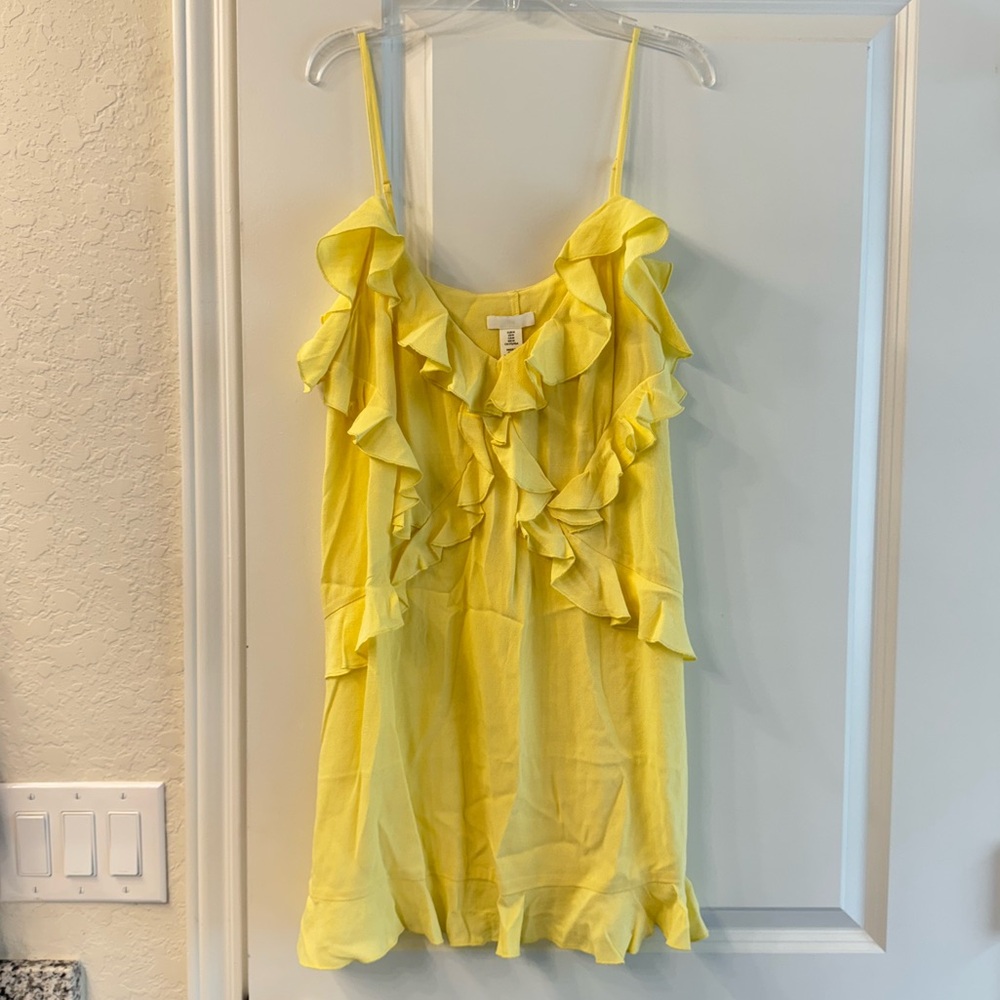 H&M Yellow Ruffled Camisole Dress